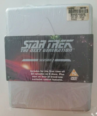 STAR TREK  THE NEXT GENERATION SEASON 2  6 DVD SET  SEALED UK PAL METAL BOX - Image 1 of 4