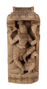 Antique Woodcarving Shiva Asian Wood Craft Hand Made Carving - Picture 1 of 15