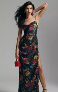 Anthropologie Hutch plissiertes Maxikleid 16 zierlich Blumen Wasserfallausschnitt - Bild 1 von 11