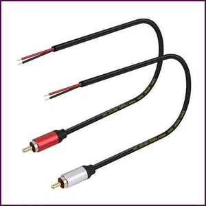 Cinch Stecker auf blankes Kabel Lautsprecherkabel Reparaturkabel 30cm 2er Pack - Bild 1 von 7