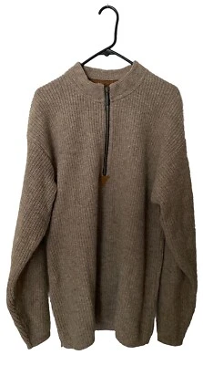Vintage REI CO-OP 1/3 Zip Knit Wool Sweater Brown Men’s Big & Tall Sz M TM EUC - Image 1 of 4