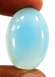 31.95 Ct Natural Blue Chalcedony Loose Gemstone Stone Cab Wire Wrap Stone- 14168 - Picture 1 of 2