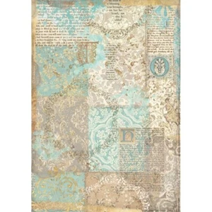 Stamperia A4 RICE PAPER - SLEEPING BEAUTY - TEXTURE, GOLD Decoupage - Picture 1 of 1