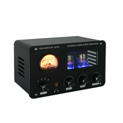 HiFi Vacuum Tube Amplifier 4 Way Audio Selector Box Headphone Amp w/VU Meter - Image 1 of 4