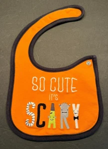 Just One You by Carter’s Baby Orange Halloween Bib So Cute It’s Scary - Picture 1 of 3