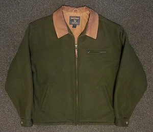 VTG 90s WOOLRICH Green Loden XL Bomber Coat Jacket Outdoors Hipster Gorpcore - Picture 1 of 10