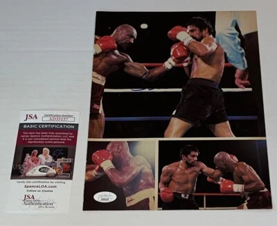 Roberto Duran signed Magazine Page Boxing Champ autographed #3 JSA - Image 1 of 2