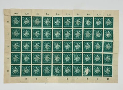 German Reich Stamps Sheet 1944 Duke Albrecht of Brandenburg One Stamp Damaged - Image 1 of 4