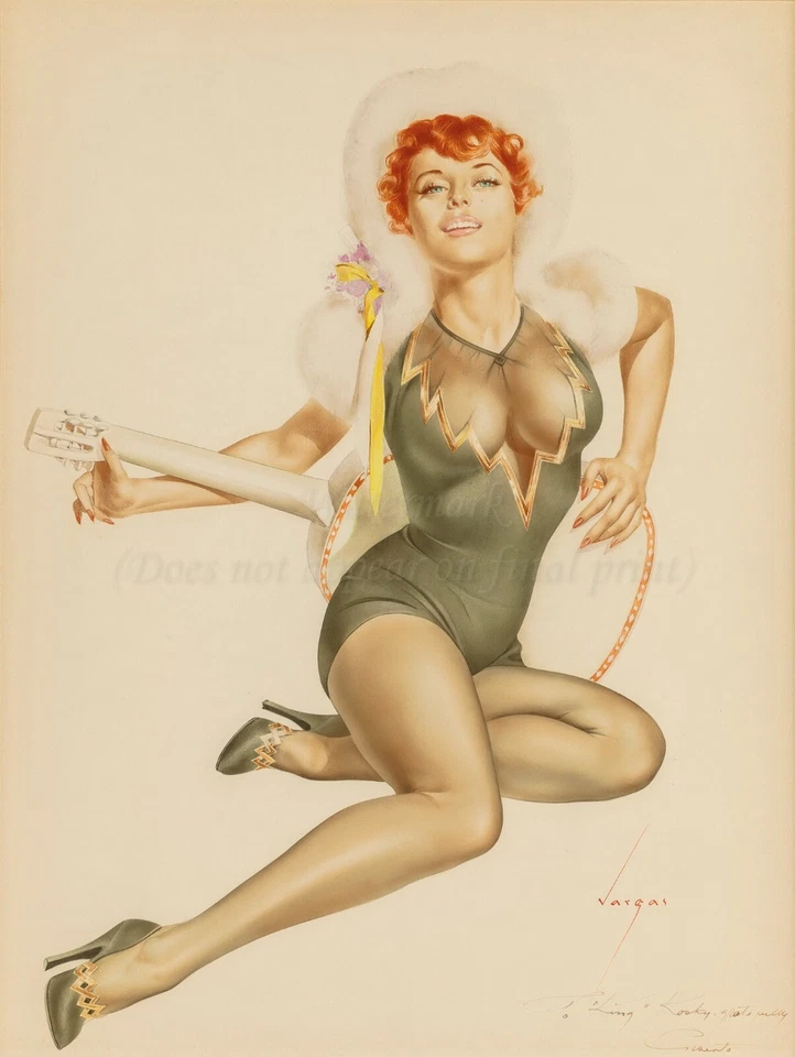 ALBERTO VARGAS Pin Up Art Poster or Canvas Print "Read-headed Girl" #4 - Image 1 of 1