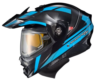 Casco de nieve modular Scorpion EXO-AT960 Hicks con escudo eléctrico térmico azul Foto 1 de 2