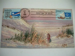 Ham First Day cover full cover oils 1990 Lady at the Beach - Picture 1 of 1