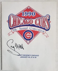 1990 Chicago Cubs Gary Mathews Signed Cubs Convention Program 5th Annual Hyatt - Picture 1 of 3