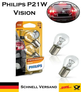 2x Philips P21W Vision 12V 12498B2 Tagfahrlicht Rücklicht Hecklicht Ersatz Lampe - Picture 1 of 3