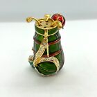 Green & Red Golf Bag Trinket Box - Hand Painted with Crystals - Gift Boxed