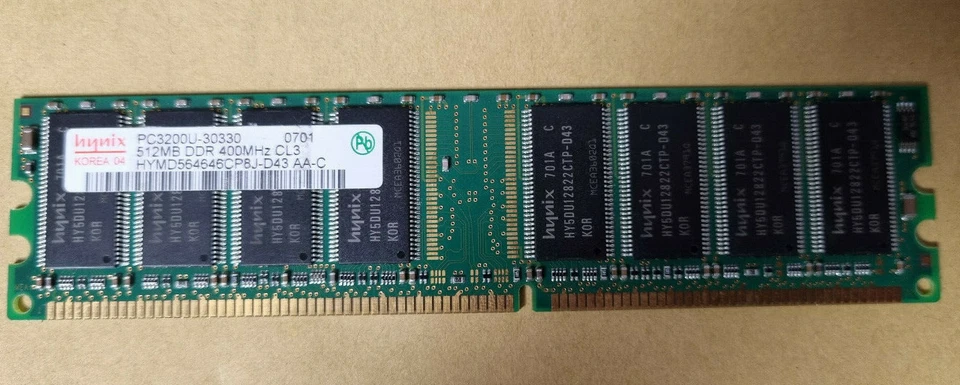 Hynix HYMD564646CP8J-D43 AA-C (512MB DDR RAM PC3200U 400MHz DIMM 184-pin) Memory - Image 1 of 1