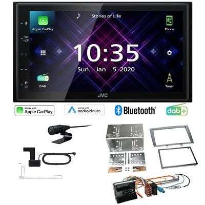 JVC Autoradio Apple CarPlay Android  DAB+ für Peugeot 308 2007-2009 in schwarz - Bild 1 von 4