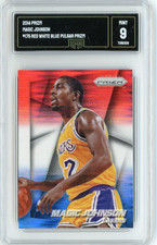 2014-15 Panini Prizm Magic Johnson Red White Blue Mosaic Prizm GMA Mint 10