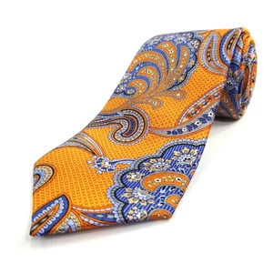 Corbata de seda estampada cachemira naranja de lujo Nordstrom tienda para hombre 59" x 3,5" - Imagen 1 de 7