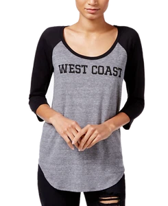 RACHEL Rachel Roy Women's West Coast Graphic T-Shirt (Small, Heather Grey) - Picture 1 of 2