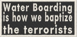 Water Boarding Is How.. Patch With Hook & Loop Morale Funny Emblem White - Picture 1 of 1