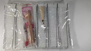 3Pcs Latch Hook Kit - Rug Mesh Canvas & Wooden Tool 19 x 59 - Picture 1 of 1