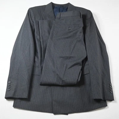 Traje Purificacion Garcia 40R 32x32 Gris Franela Lana Doble Pecho Foto 1 de 4