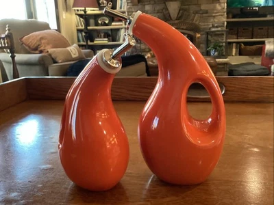 Rachael Ray Aceite AOVE y Vinagre Naranja Gres Dispensador Botellas Set ¡Bonito! Foto 1 de 4