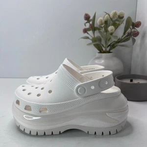 Zueco Crocs Clásico Mega Crush Sandalia Plataforma Blanco Mujeres 5/Hombres 3 Nuevo Sin Caja - Imagen 1 de 9
