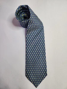 VTG Salvatore Ferragamo Silk Tie Horses Saddles Equestrian Tie Made in Italy - Picture 1 of 8