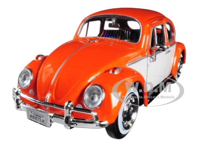 1966 VOLKSWAGEN Classic Beetle With Rear Luggage Rack Orange 1/24 by MOTORMAX