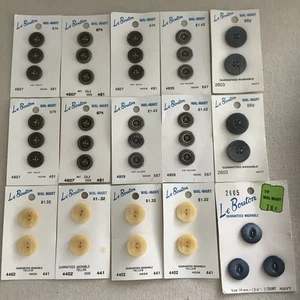 Lot Vintage Carded Le Bouton Buttons  Antique Gold/Silver Made in Italy, Spain - Picture 1 of 11