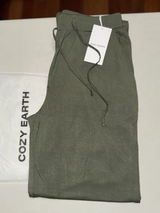 Cozy Earth Damen Bambus Stretch Strick klassische Pyjamahose oliv Small - Bild 1 von 6