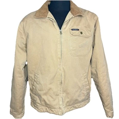 Men’s Field & Stream Tan Flannel Lined Chore Jacket Coat M - Image 1 of 4