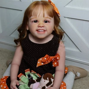 Muñeca bebé renacida pintada de 30 pulgadas niña pequeña paño de pelo enraizado a mano cuerpo regalo - Imagen 1 de 2