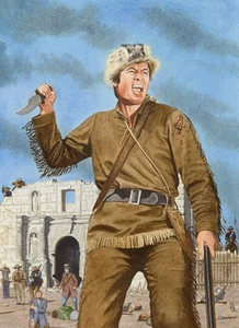 THE ALAMO DAVY CROCKETT FESS PARKER ART PRINT - Picture 1 of 1