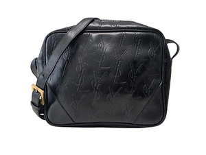 *Rare* Yves Saint Laurent Shoulder Bag Cassandra Leather Black YSL Vintage Auth - Picture 1 of 23