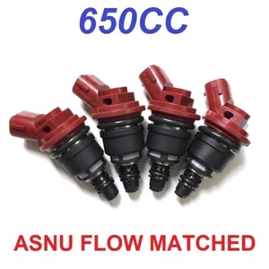 4 X JECS 650CC Side Feed Fuel Injectors FOR SUBARU WRX STI EJ20 EJ25 SIDE FEED - Picture 1 of 1