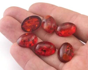Amber Oval Cabochon 18x13mm Synthetic no hole Cab55-20 - Bild 1 von 3