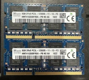 SK Hynix 16 GB (2x8 GB) 2Rx8 PC3L-12800S DDR3-1600 MHz RAM computer portatile (HMT41GS6BFR8A-PB - Foto 1 di 4