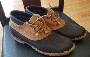 LL Bean Womens L 8 True Vintage Maine Hunting Shoe Rubber Leather Free Shipping - Picture 1 of 10
