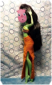 Handmade Monster High 11.5" Fashion Doll Crocheted Dress NEW Orange - Picture 1 of 10