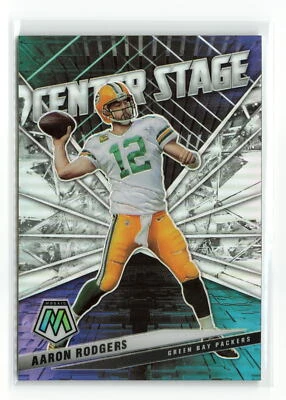 AARON RODGERS #cs6 2021 PANINI MOSAIC PACKERS SILVER CENTER STAGE - Image 1 of 2
