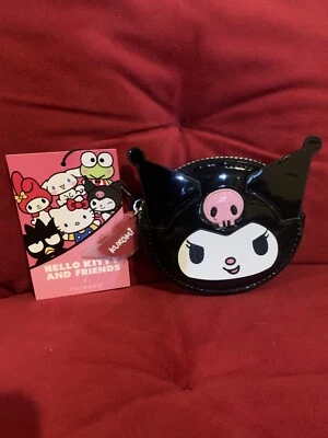 Hello Kitty Kuromi Round Coin Purse Black PVC Brand New With Tags On Cute - Image 1 of 4