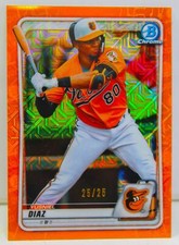 Yusniel Diaz RC 2020 Bowman Chrome /25 Mojo Orange Refractor Card BCP170 Orioles