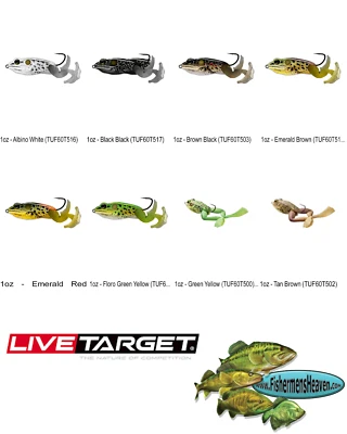 Live Target Ultimate Stride Frog  (TUF60T) 2.5 Inches 8 Colors Topwater Lure - Image 1 of 4