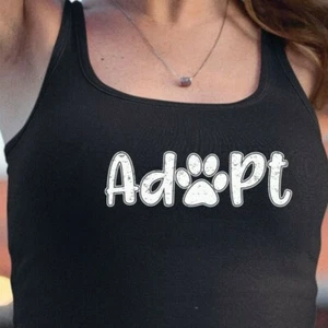 Adopt Paw Print Vintage Distressed Funny Cute Animals Pets - Picture 1 of 10