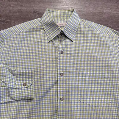 Ermenegildo Zegna Shirt Mens XL Green Plaid Long Sleeve Button Up Preppy Italy - Image 1 of 4
