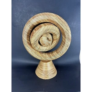 Escultura de madera en capas giroscópica hecha a mano de mesa 14" movimiento de decoración único - Imagen 1 de 6