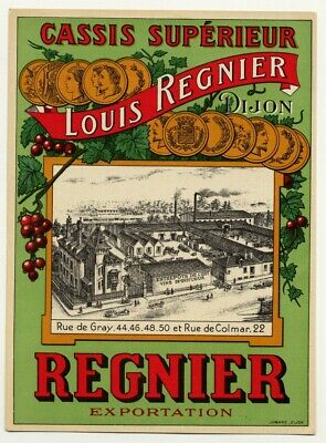 Cassis Supérieur Louis Regnier / Dijon (Vintage Chromo Litho Label ~1910/1920s) • 19€