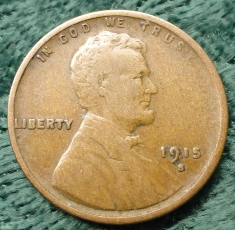 1915 S Lincoln Wheat Cent, S-Mint 1-Cent Coin, Semi Key Date One-Cent Coin Cover